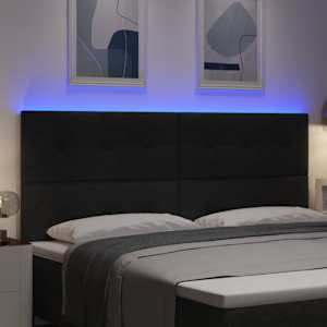 LED hlavová deska s LED pásovými světly Černá 200 cm Polyester - obrázek 4