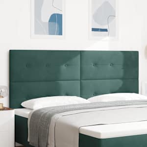 LED glava postelje z LED trakami Zelena 200 cm Žamet