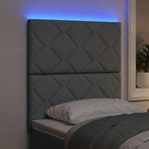 LED hlavová deska Světle šedá 80 cm textil - obrázek 4