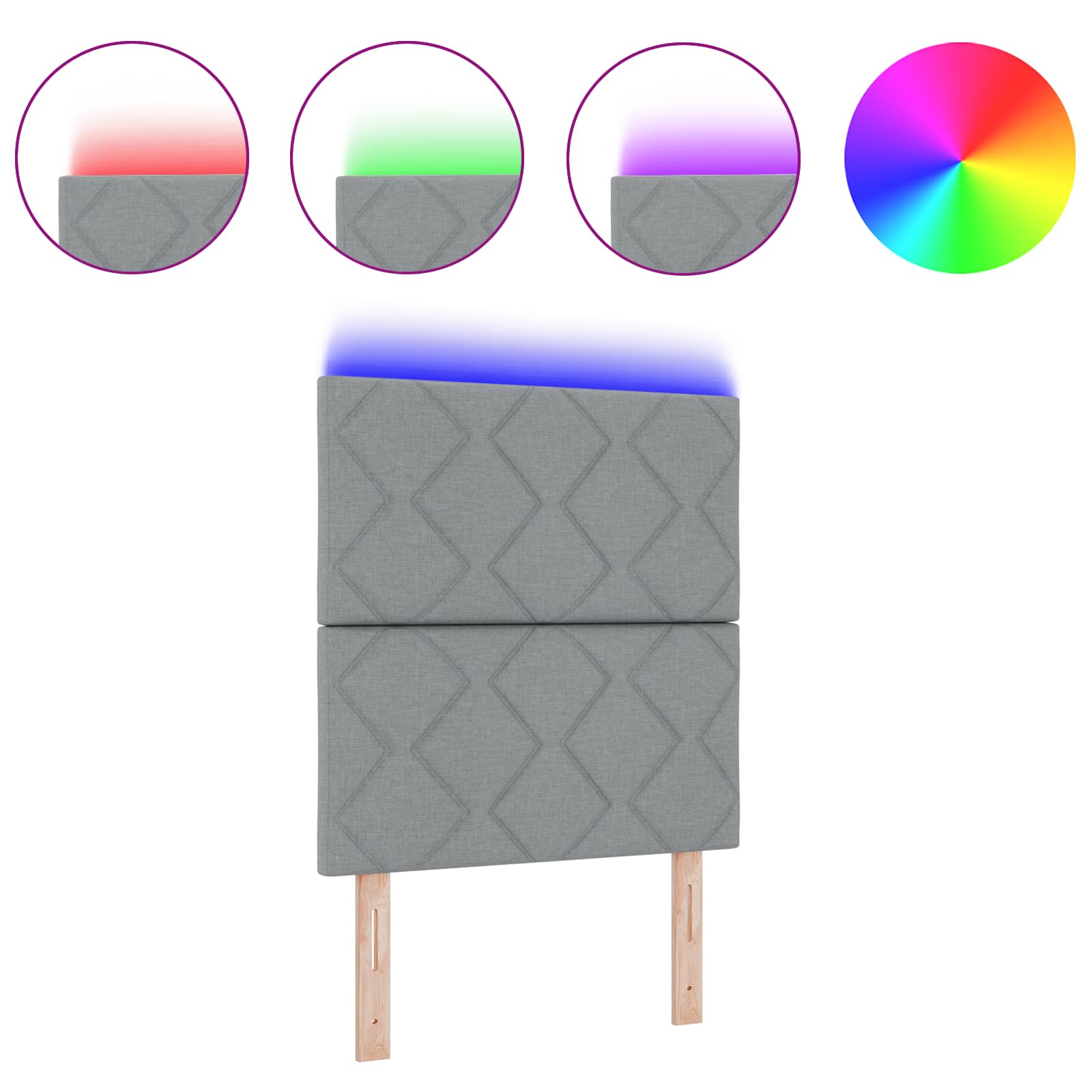 Peats LED -ribatuledega peaga Helehall 80 cm kangas 48 Kõik vajalik sinu aeda ja koju! Peats LED -ribatuledega peaga Helehall 80 cm kangas - Image 2