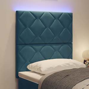 LED hlavová deska Tmavě modrá 80 cm samet - obrázek 4