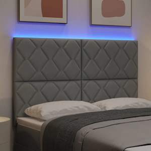 LED hlavová deska Světle šedá 160 cm textil - obrázek 4