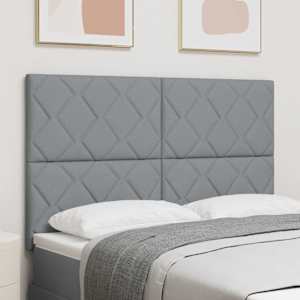LED hlavová deska Světle šedá 160 cm textil - obrázek 1