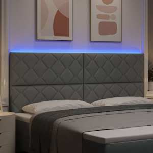 LED hlavová deska Světle šedá 200 cm textil - obrázek 4