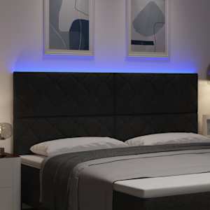 LED hlavová deska Černý 200 cm textil - obrázek 4