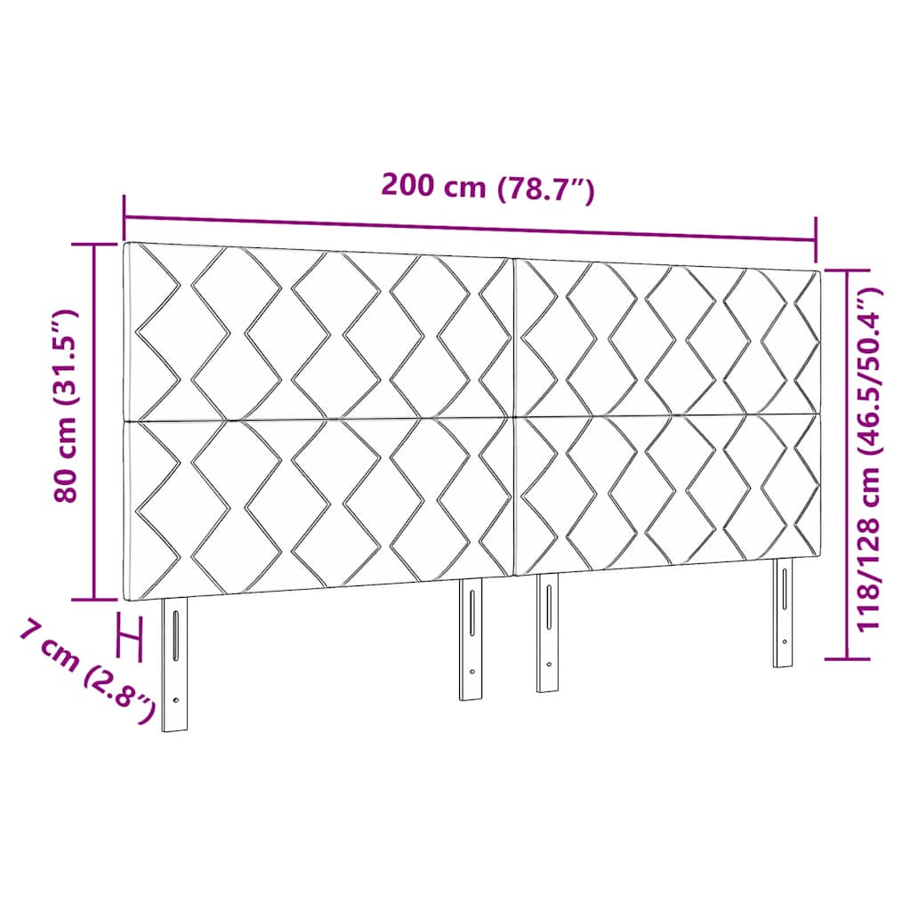LED hlavová deska Tmavě modrá 200 cm samet - obrázek 10