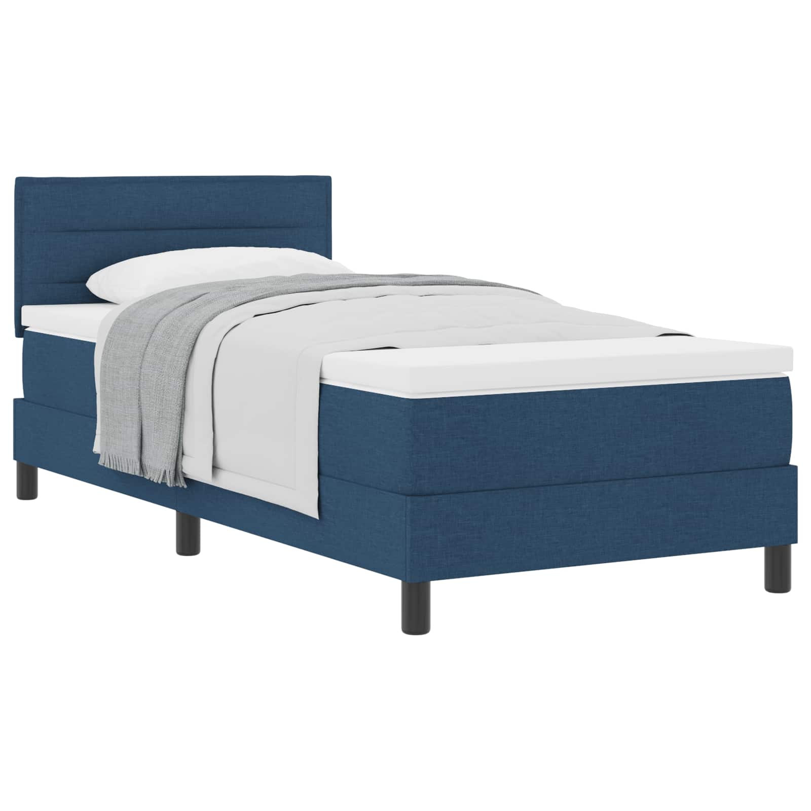 Thumbnail - vidaXL Boxspringbett mit Kopfteil Blau 90 x 200 cm Stoff