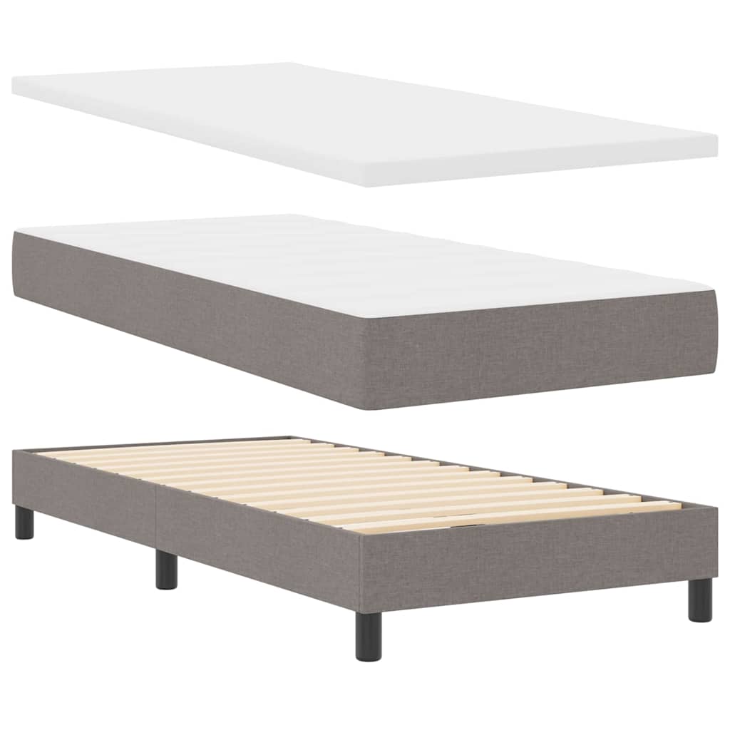 Postel s boxspringem s čelo Taupe 100 x 200 cm textil - obrázek 5