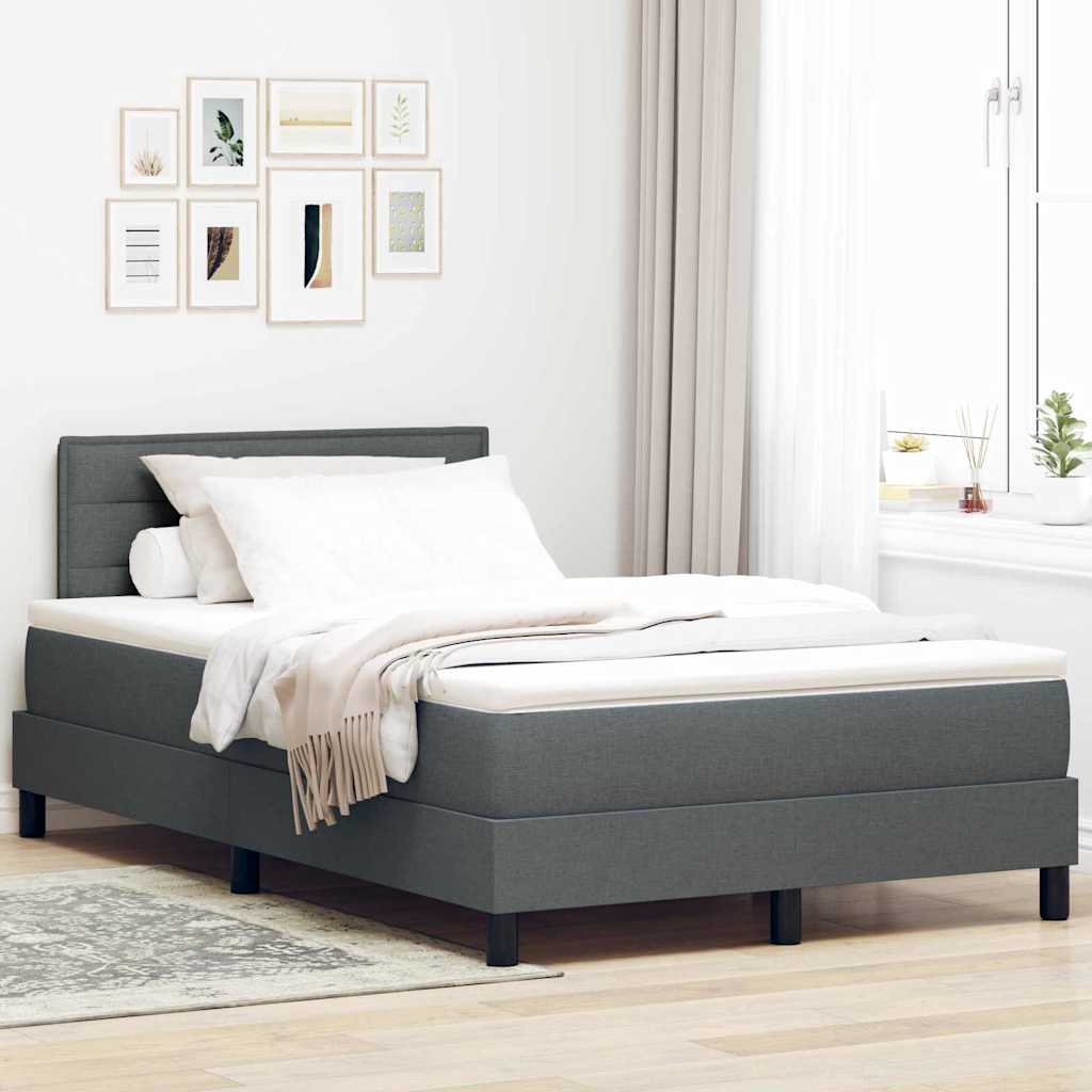 Boxspringbett mit Matratze Dunkelgrau 120x190 cm Stoff