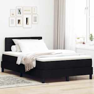 Postel s boxspringem s čelo Černý 120 x 190 cm textil - obrázek 1