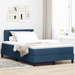 Postel s boxspringem s čelo Modrá 120 x 190 cm textil - obrázek 1