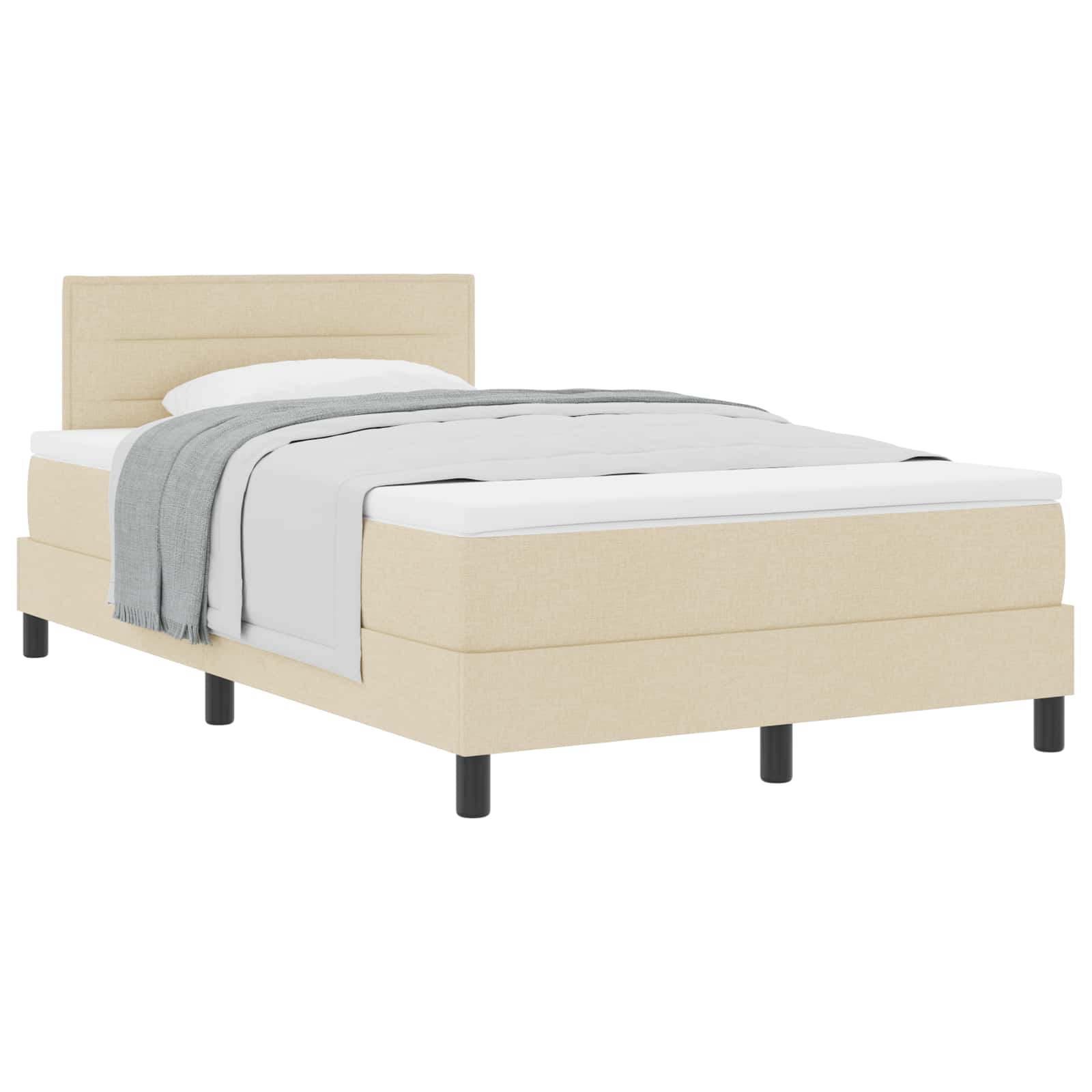 Thumbnail - vidaXL Boxspringbett mit Matratze Creme 120 x 200 cm Stoff