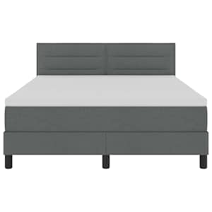 Postel s boxspringem s čelo Tmavě šedá 140 x 190 cm textil - obrázek 7
