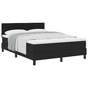 Postel s boxspringem s matrací s čelo Černá 140 x 190 cm textil - obrázek 2