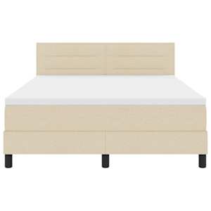 Postel s boxspringem s matrací Krémová 140 x 190 cm textil - obrázek 7