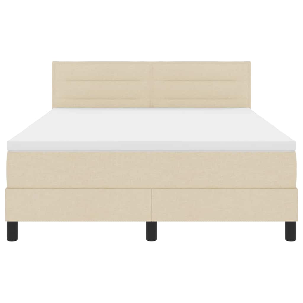 Postel s boxspringem s čelo Krémová 140 x 200 cm textil 3338620