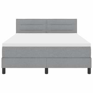 Postel s boxspringem s čelo Světle šedá 160 x 200 cm textil - obrázek 7
