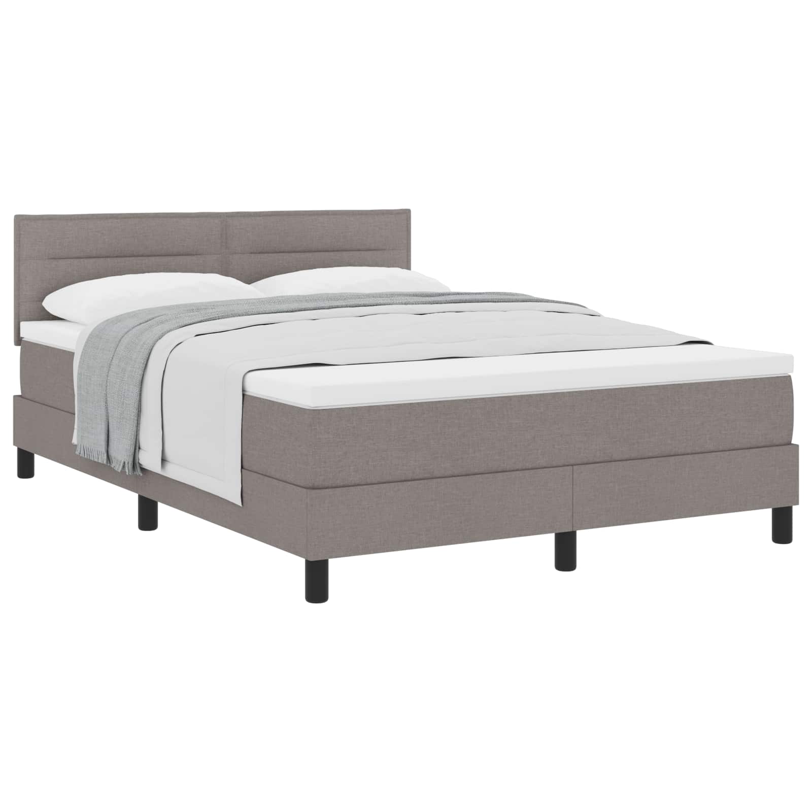 vidaXL Postel s boxspringem s čelo Taupe 160 x 200 cm textil