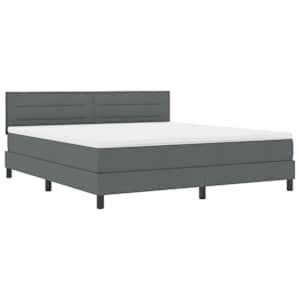 Postel s boxspringem s čelo Tmavě šedá 180 x 200 cm textil - obrázek 4