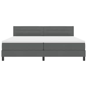 Postel s boxspringem s čelo Tmavě šedá 200 x 200 cm textil - obrázek 7