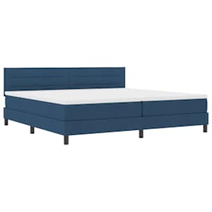 Postel s boxspringem s čelo Modrá 200 x 200 cm textil - obrázek 4