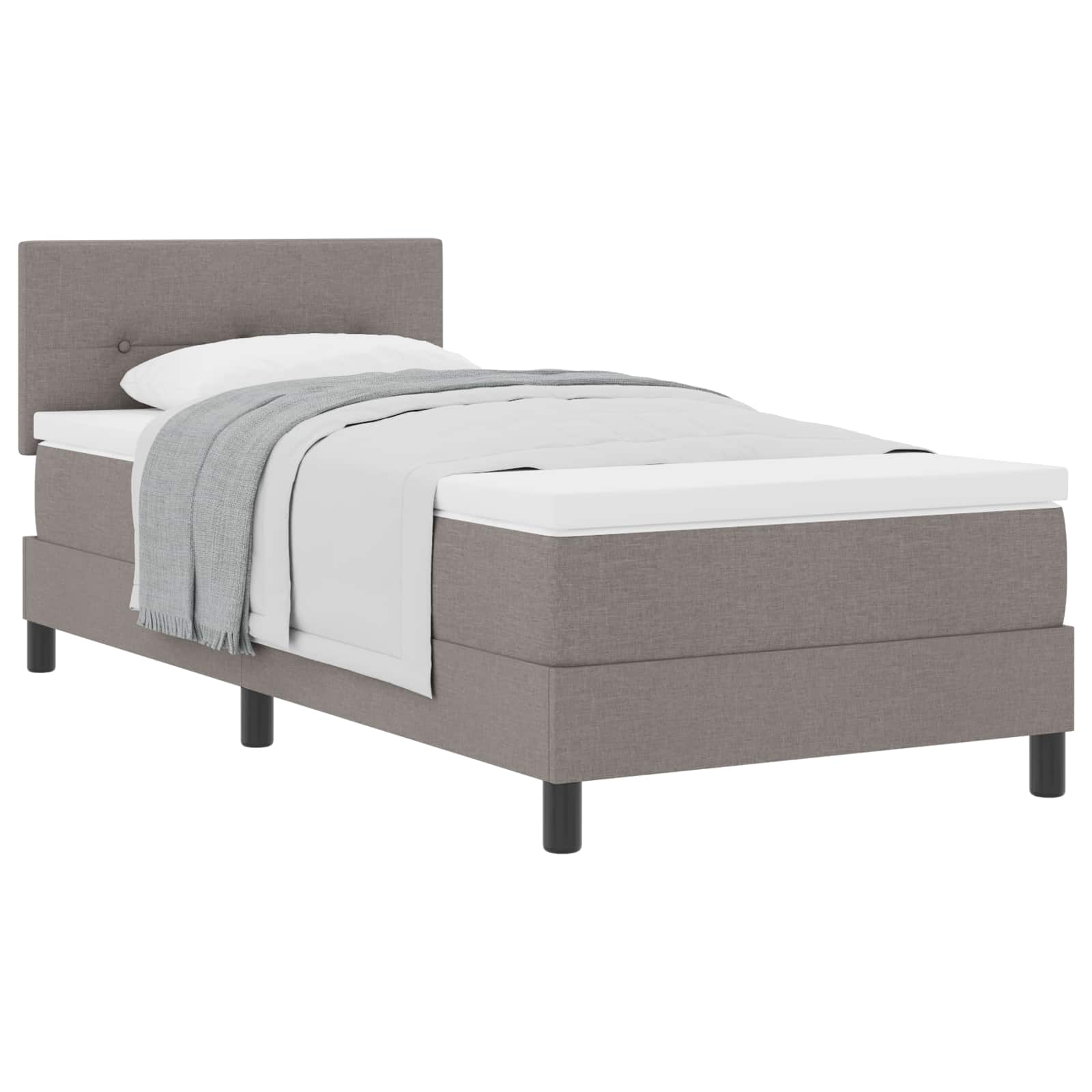 Thumbnail - vidaXL Boxspringbett mit Matratze mit Kopfteil Taupe 80 x 200 cm Stoff