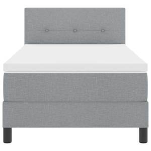 Postel s boxspringem s čelo Světle šedá 90 x 190 cm textil - obrázek 7