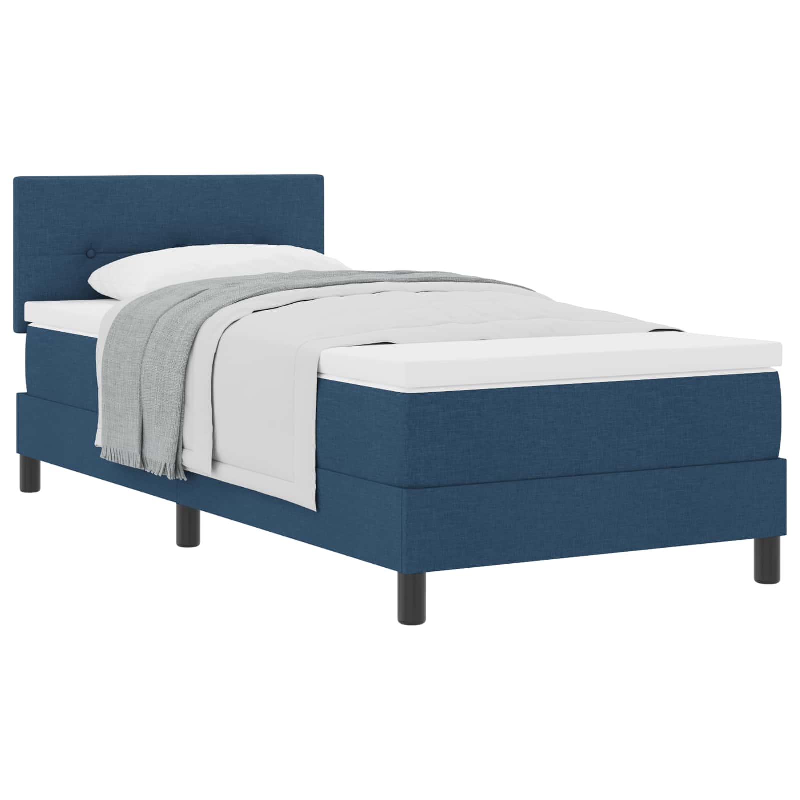 Thumbnail - vidaXL Boxspringbett mit Matratze mit Kopfteil Blau 90 x 190 cm Stoff