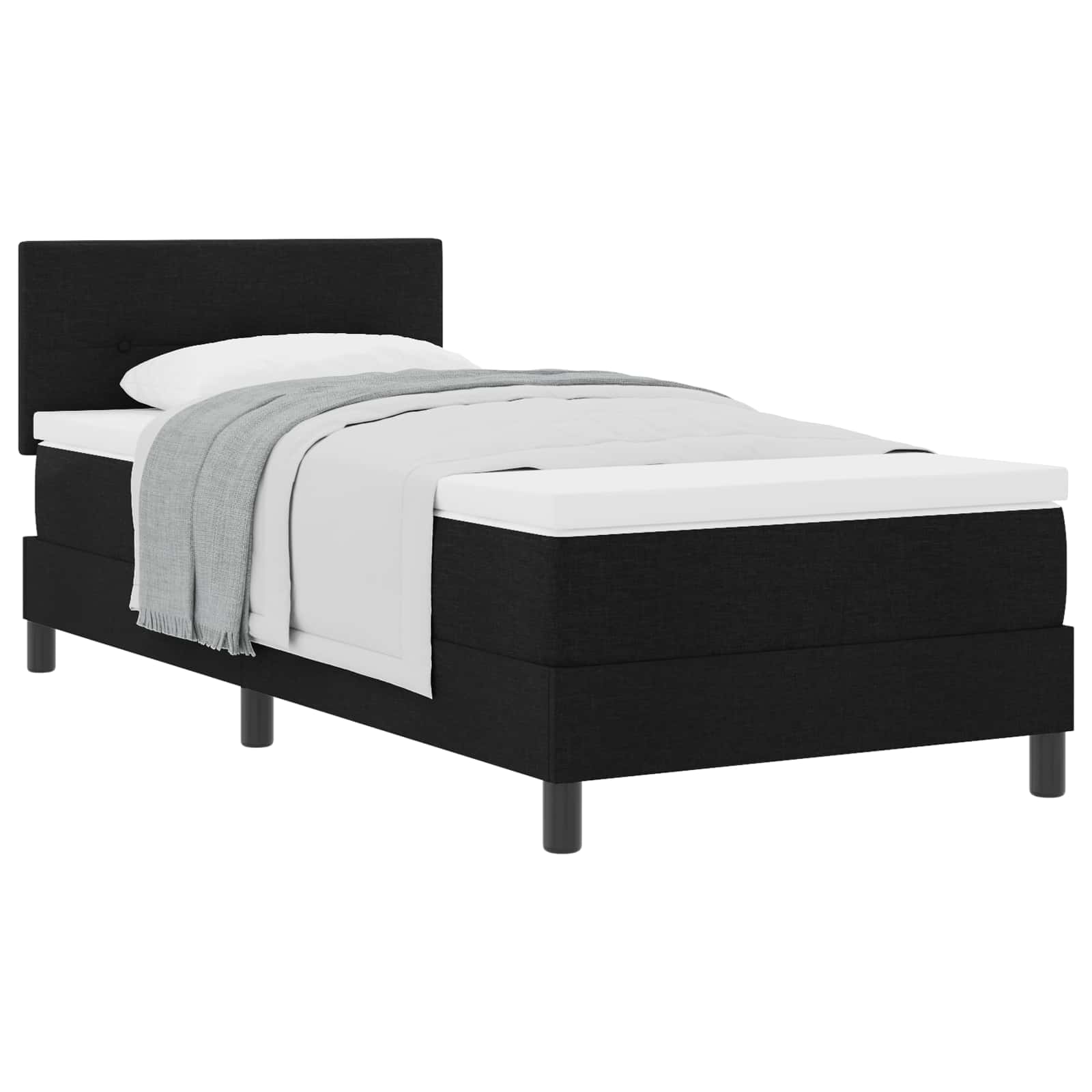 Thumbnail - vidaXL Boxspringbett mit Matratze Schwarz 90 x 200 cm Stoff
