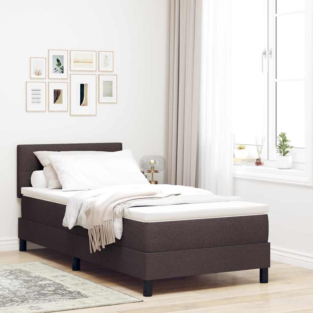Raami ja madratsiga voodi Tumepruun 90x200 cm Kangas