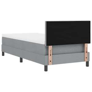 Postel s boxspringem s čelo Světle šedá 100 x 200 cm textil - obrázek 9