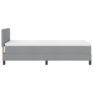 Postel s boxspringem s čelo Světle šedá 100 x 200 cm textil - obrázek 8