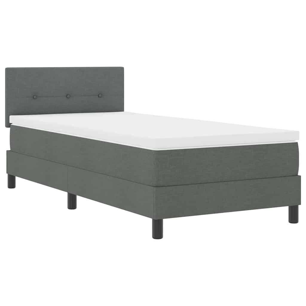 Thumbnail - vidaXL Boxspringbett mit Matratze Dunkelgrau 100x200 cm Stoff