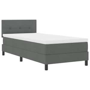 Postel s boxspringem s čelo Tmavě šedá 100 x 200 cm textil - obrázek 4