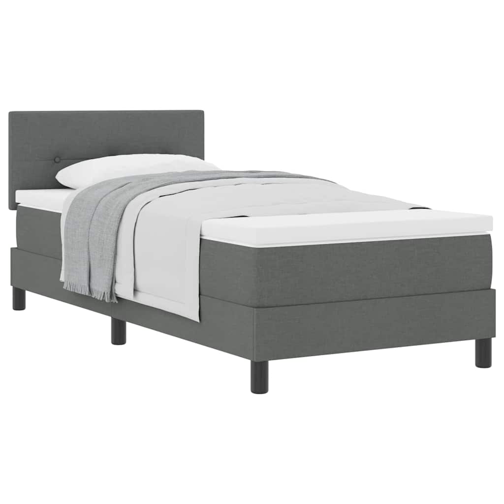 Thumbnail - vidaXL Boxspringbett mit Matratze Dunkelgrau 100x200 cm Stoff