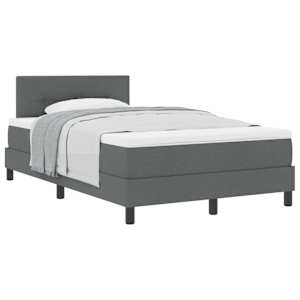 Postel s boxspringem s čelo Tmavě šedá 120 x 190 cm textil - obrázek 2