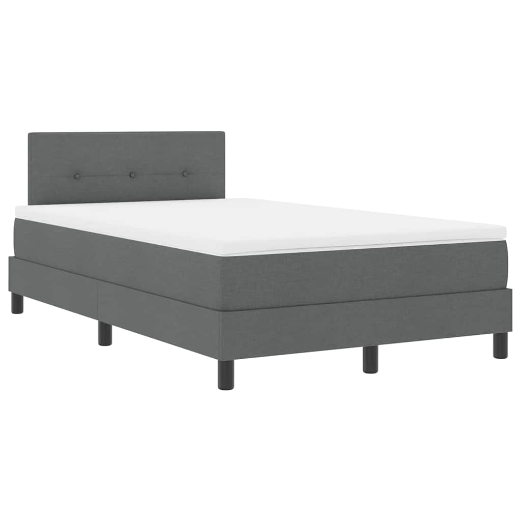 vidaXL Box Spring ágy matraccal Sötétszürke 120x190 cm Szövet