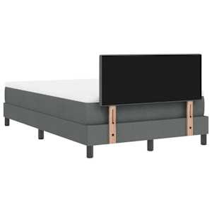 Postel s boxspringem s čelo Tmavě šedá 120 x 190 cm textil - obrázek 9