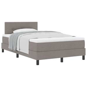 Postel s boxspringem s matrací s čelo Taupe 120 x 190 cm textil - obrázek 2