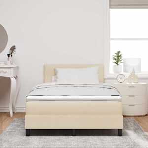 Postel s boxspringem s čelo Krémová 120 x 190 cm textil - obrázek 3