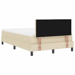 Postel s boxspringem s čelo Krémová 120 x 190 cm textil - obrázek 9