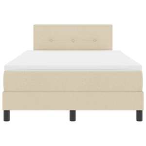 Postel s boxspringem s čelo Krémová 120 x 190 cm textil - obrázek 7