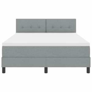 Postel s boxspringem s čelo Světle šedá 140 x 190 cm textil - obrázek 7