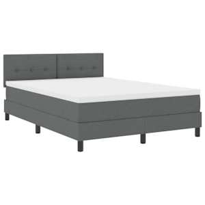 Postel s boxspringem s matrací Tmavě šedá 140 x 190 cm textil - obrázek 4