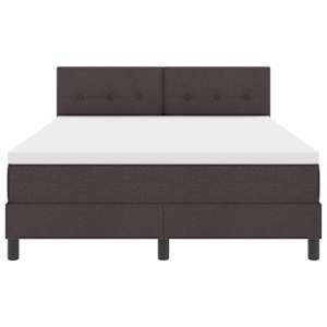 Postel s boxspringem s čelo Tmavě hnědá 140 x 190 cm textil - obrázek 7