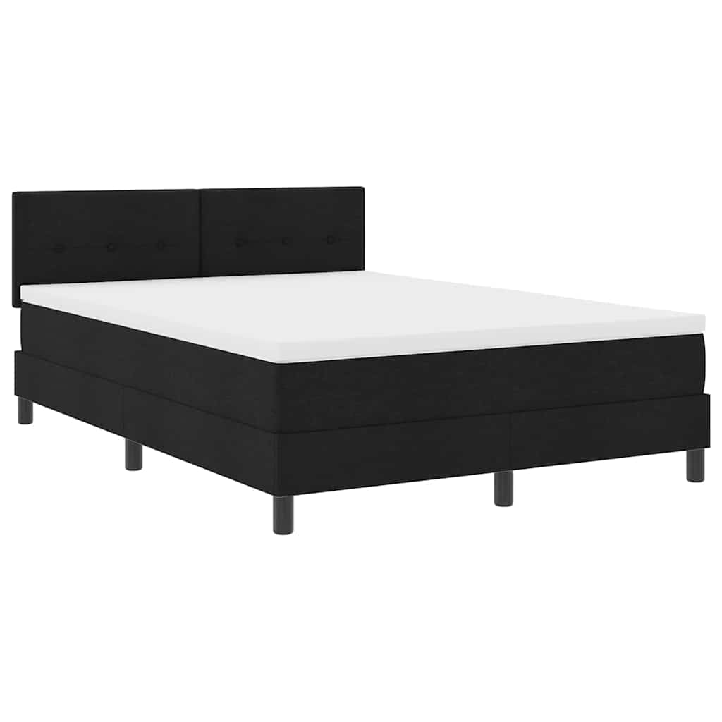 vidaXL Posteľ boxspring s matracom Čierna 140 x 200 cm látka