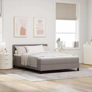 Postel s boxspringem s čelo Taupe 160 x 200 cm textil - obrázek 1
