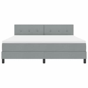 Postel s boxspringem s čelo Světle šedá 180 x 200 cm textil - obrázek 7