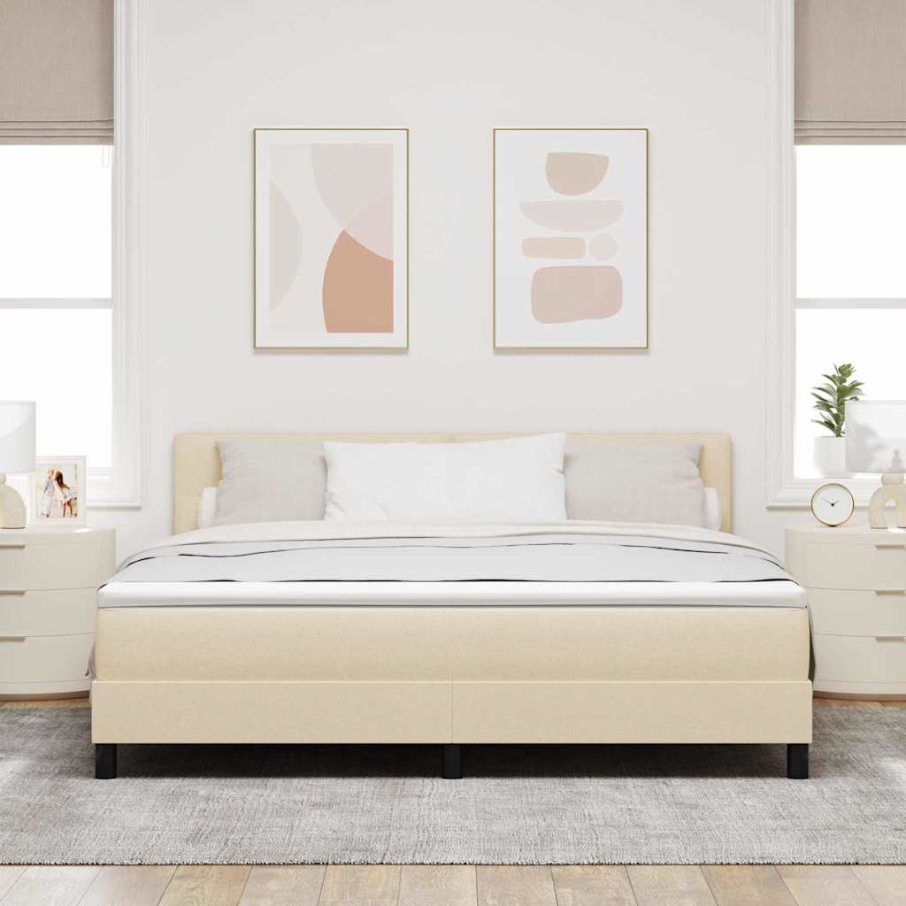Postel s boxspringem s matrací Krémová 180 x 200 cm textil - obrázek 3