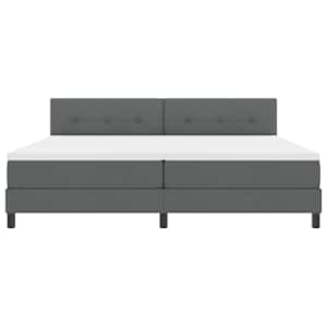 Postel s boxspringem s čelo Tmavě šedá 200 x 200 cm textil - obrázek 7